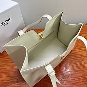 Celine Cabas 16 Smooth Calfskin Limestone White 37x26x14cm - 4