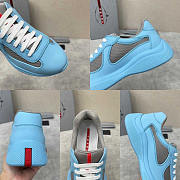 Prada America's Cup Soft Rubber And Bike Fabric Sneakers Light Blue - 5