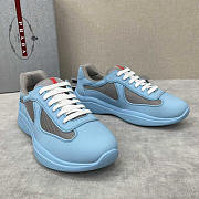 Prada America's Cup Soft Rubber And Bike Fabric Sneakers Light Blue - 4