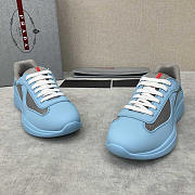 Prada America's Cup Soft Rubber And Bike Fabric Sneakers Light Blue - 3