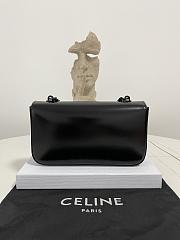 Celine Chain Shoulder Bag Triomphe Black Shiny 20.5x10.5x4cm - 3