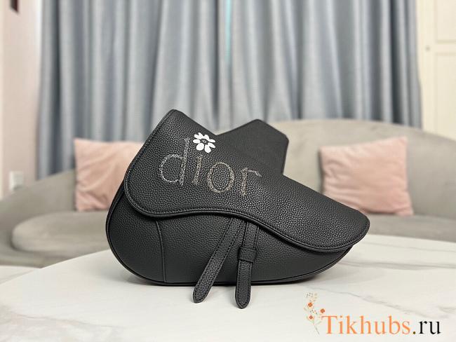 Dior By ERL Saddle Bag Black Grained Calfskin 26 x 19 x 4.5 cm - 1