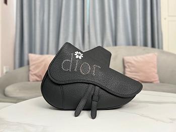 Dior By ERL Saddle Bag Black Grained Calfskin 26 x 19 x 4.5 cm