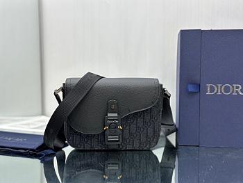 Dior Mini Saddle Bag With Strap Black 23 x 18 x 6 cm