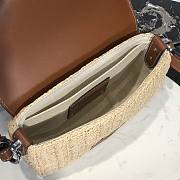 Prada Raffia and Leather Shoulder Bag Brown 20x15x6.5cm - 6