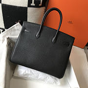 Hermes Birkin 35 Leather Bag Black Gold 35cm - 3