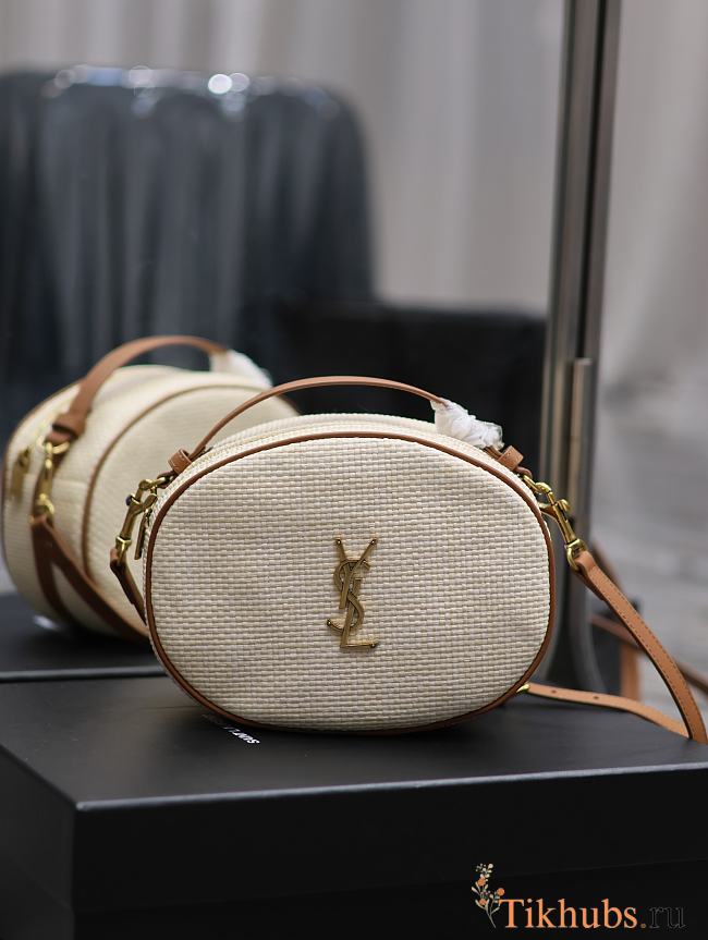 YSL Cassandra Raffia Camera Shoulder Bag 22x16.5x6cm - 1