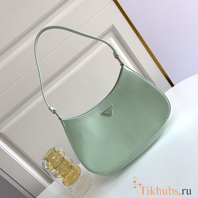 Prada Cleo Brushed Leather Shoulder Bag Green 27x21x5cm - 1