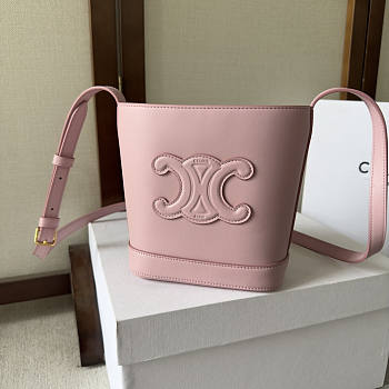 Celine Small Bucket Cuir Triomphe Pink 17x22x10cm