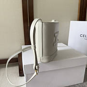 Celine Small Bucket Cuir Triomphe White 17x22x10cm - 5