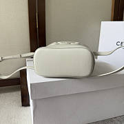 Celine Small Bucket Cuir Triomphe White 17x22x10cm - 4