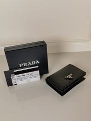 Prada Compact Wallet Saffiano Leather Black Silver 11.2x8.5cm - 4