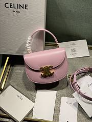 Celine Mini Besace Triomphe Shiny Calfskin Pink 15.5 x 11.5 x 5 cm - 1