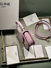 Celine Mini Besace Triomphe Shiny Calfskin Pink 15.5 x 11.5 x 5 cm - 5