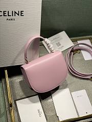 Celine Mini Besace Triomphe Shiny Calfskin Pink 15.5 x 11.5 x 5 cm - 3