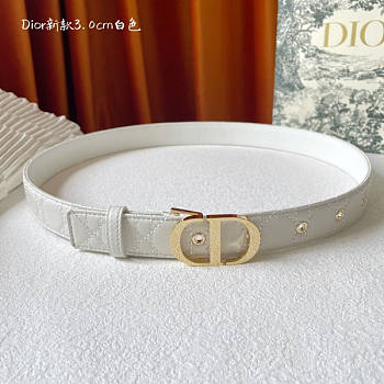 Dior 30 Montaigne Belt Latte Cannage Calfskin 3cm