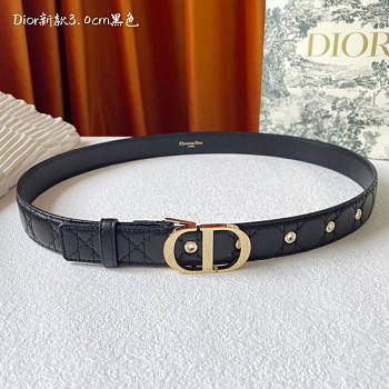 Dior 30 Montaigne Belt White Cannage Calfskin 3cm