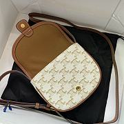 Celine Mini Besace Triomphe Canvas Calfskin White 15x11x4cm - 4