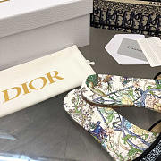 Dior Dway Slide White Multicolor Embroidered - 5