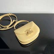 Celine Mini Besace Triomphe in Shiny Calfskin Yellow 15.5x11.5x5cm - 3