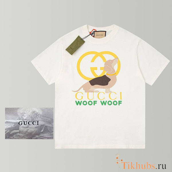 Gucci Woof Print Cotton T-Shirt - 1