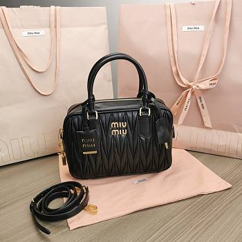 Miumiu Matelasse Nappa Leather Top-handle Bag Black 24x16x7.5cm