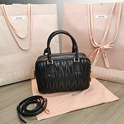 Miumiu Matelasse Nappa Leather Top-handle Bag Black 24x16x7.5cm - 3