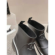 Chanel Short Black Rain Boots - 5