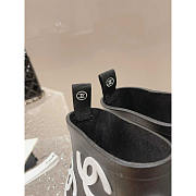 Chanel Short Rain Boots Black And White - 4