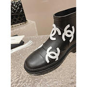 Chanel Short Rain Boots Black And White - 2