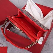 Valentino Small Loco Shoulder Bag Red Silver 20x11x5cm - 5