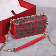 Valentino Small Loco Shoulder Bag Red Silver 20x11x5cm - 4