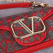 Valentino Small Loco Shoulder Bag Red Silver 20x11x5cm - 2