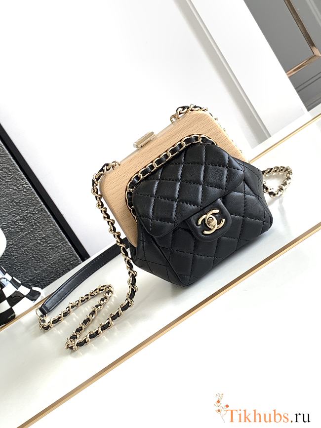 Chanel Lambskin Wood Black  - 1