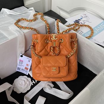 Chanel Small Backpack Orange 16.5x17x12cm