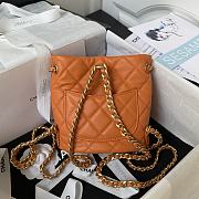 Chanel Small Backpack Orange 16.5x17x12cm - 4