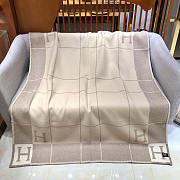 Hermes Avalon III Throw Wool Blanket Beige 140x170cm - 3