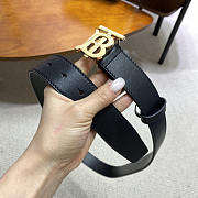 Burberry Gold Logo Smooth Leather Reversible Belt - 3