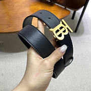 Burberry Gold Logo Smooth Leather Reversible Belt - 4