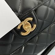 Chanel Shopping Bag Black Lambskin Gold 28x24x10cm - 6