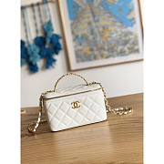 Chanel 22S with Handle Caviar Vanity Case White 16x9.5x8cm - 1