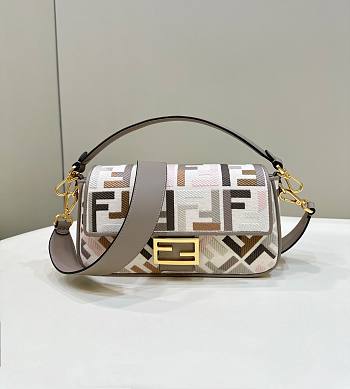 Fendi Baguette Multicolor Canvas Bag 27x15x6cm 