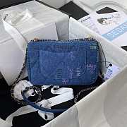 Chanel Flap Bag Denim 23x14x8cm - 5