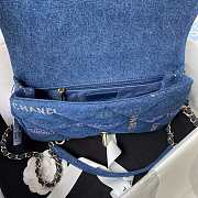 Chanel Large Flap Bag Printed Denim Blue 28x16x6cm - 2