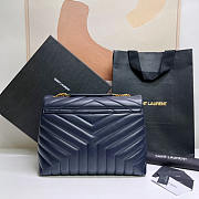 YSL Loulou Medium Leather Shoulder Bag Navy 30x22x10cm - 4