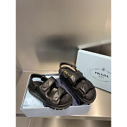 Prada Padded Nappa Leather Sandals Black - 1