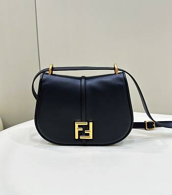 Fendi C’mon Medium Black Smooth Leather 25x20x7cm
