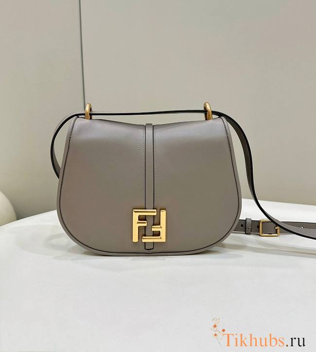 Fendi C’mon Medium Grey Smooth Leather 25x20x7cm - 1