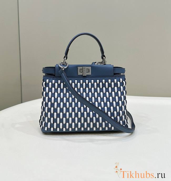 Fendi Peekaboo Mini White And Blue 23x18x11cm - 1