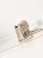 Chanel Flap Bag Woven Lambskin White 25cm - 4